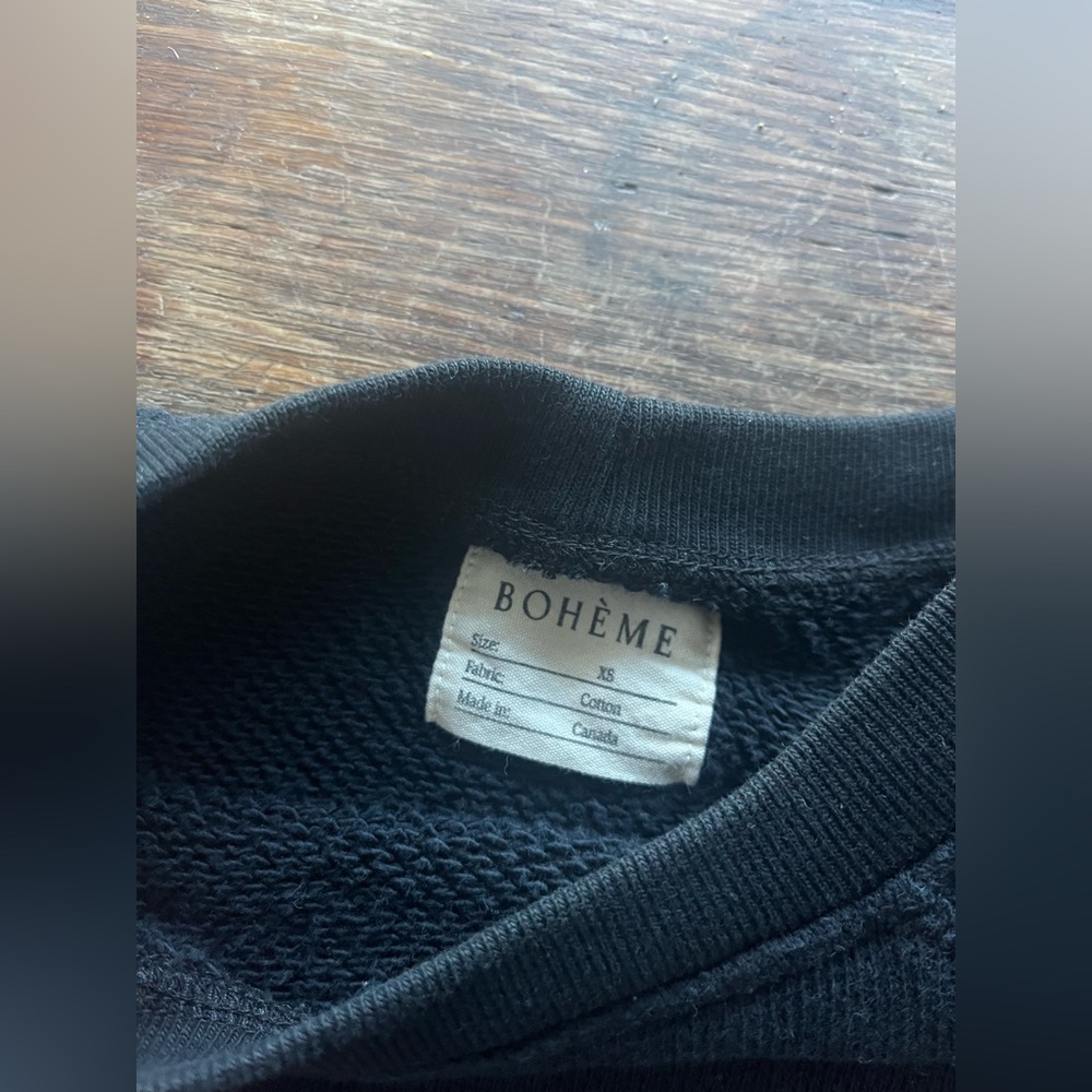 boheme black cotton raglan